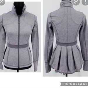 Lululemon Rare Peplum riding jacket in heather gray/lavender
